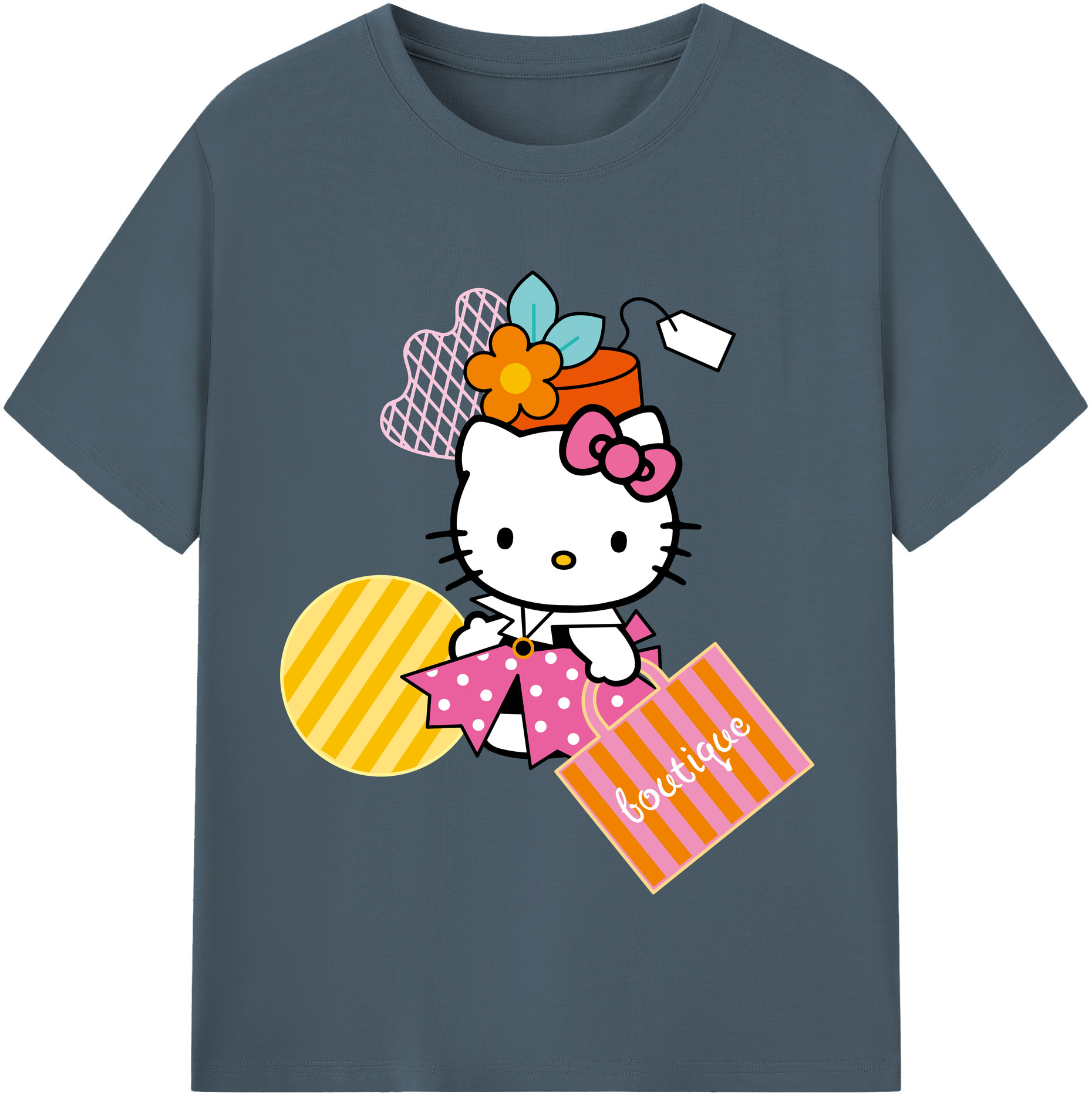（画像用） Hello Kitty ハローキティ 綿100％半袖Tシャツ（フロントプリント）